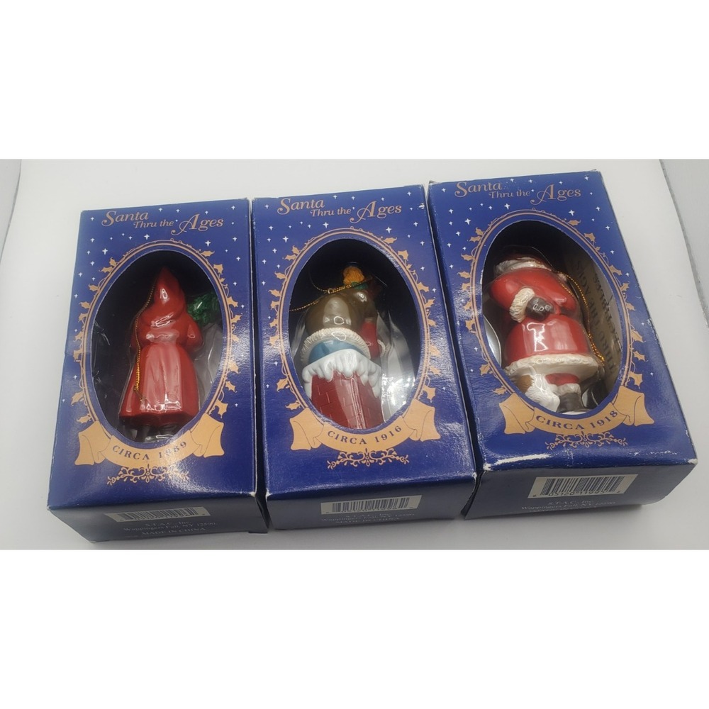 "Santa Thru The Ages" Circa 1863 Christmas Ornament Lot of 3 - Picture 3 of 5